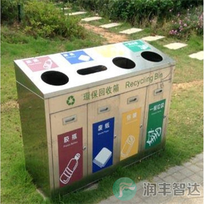 四分类不锈钢垃圾桶(图1)