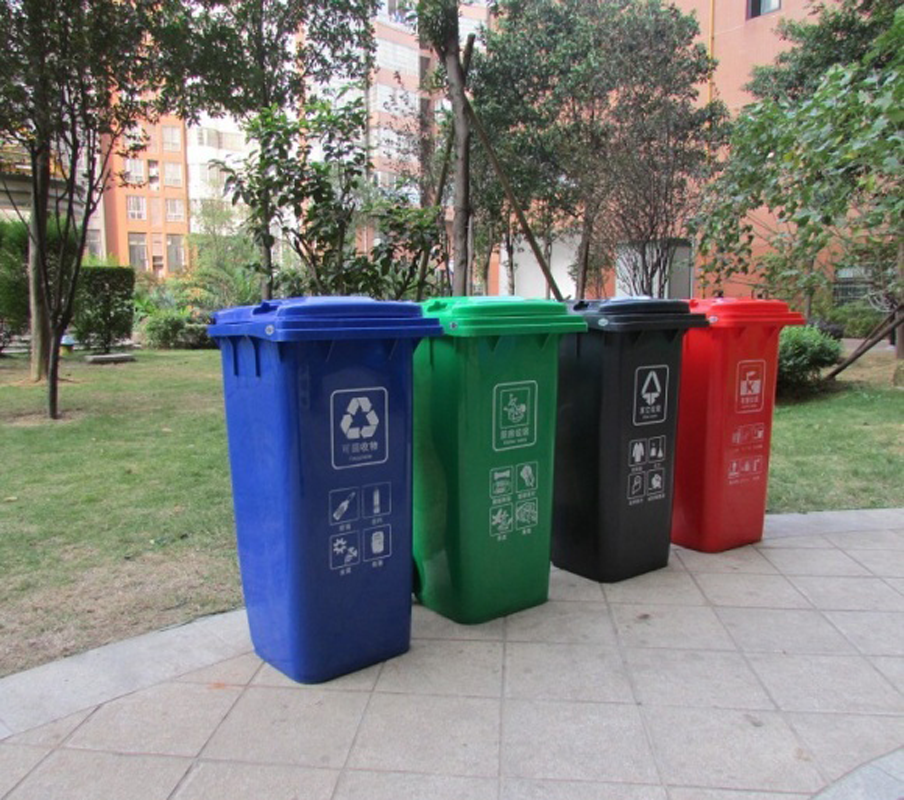贵州小区物业公园塑料垃圾桶果皮箱厂家直销